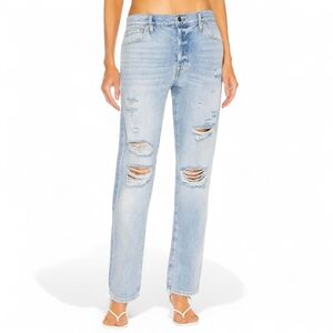 FRAME Le Original High-Waist Button Fly Straight Leg Distressed Jeans Women's 27